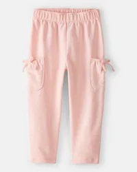 Carter's Toddler Girl Bow Pocket French Terry Pants - Coral Coral 3T