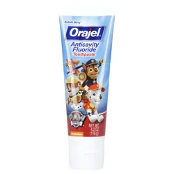 Orajel Kids Paw Patrol Anti-Cavity Fluoride Toothpaste, Natural Fruity Bubble Flavor, 4.2oz Tube