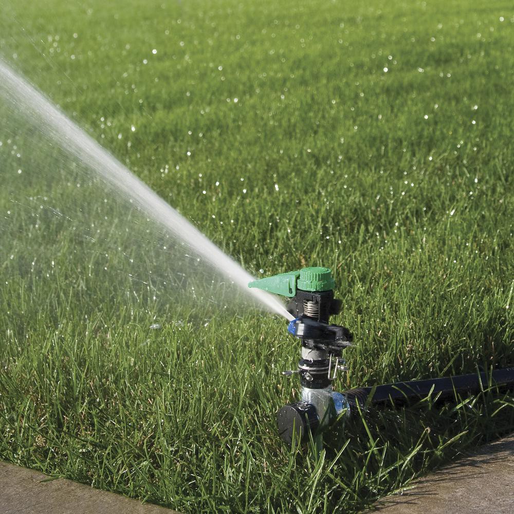 slide 3 of 6, Rain Bird 21-ft - 41-ft Adjustable Spray Impact sprinkler, 1 ct