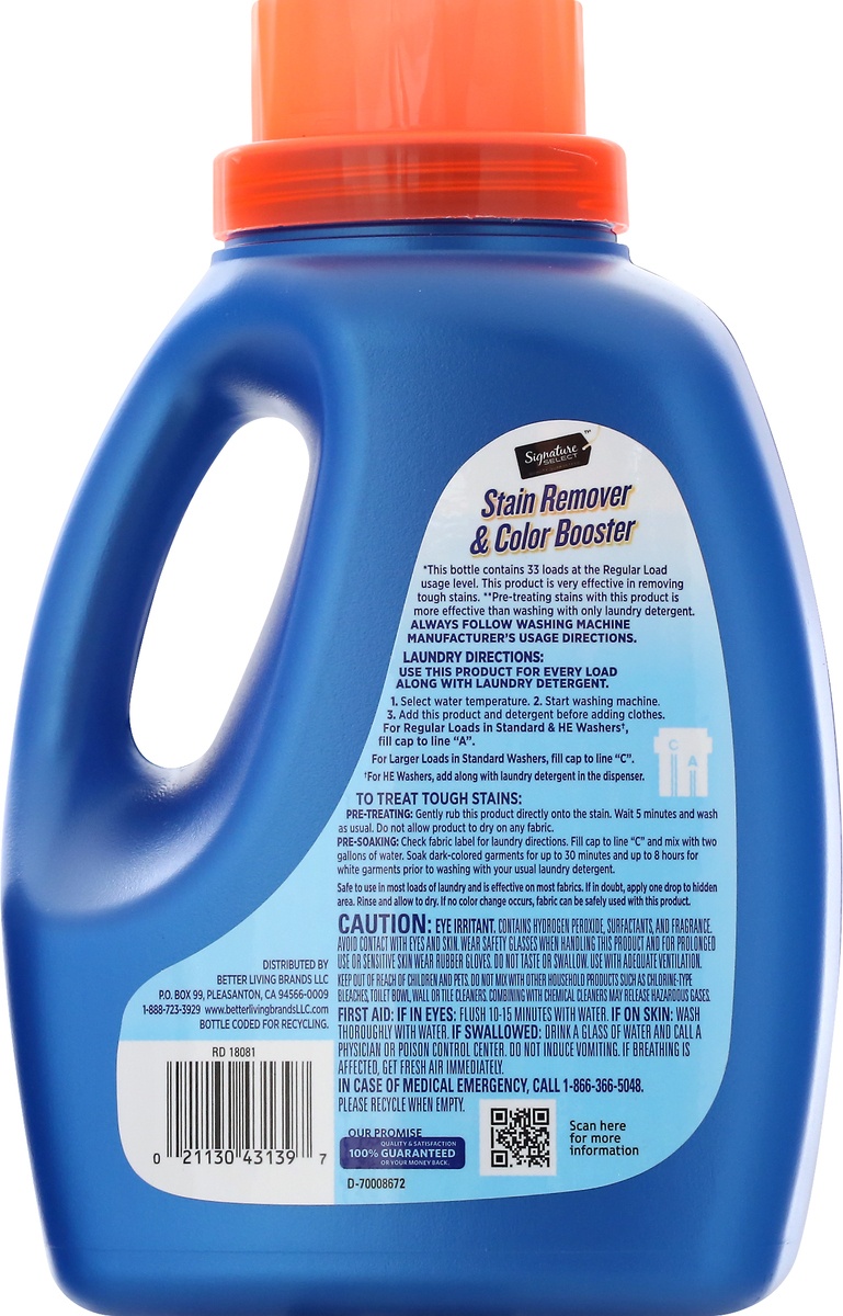 slide 4 of 9, Signature Select Original Scent Stain Remover & Color Booster 45.4 oz, 
