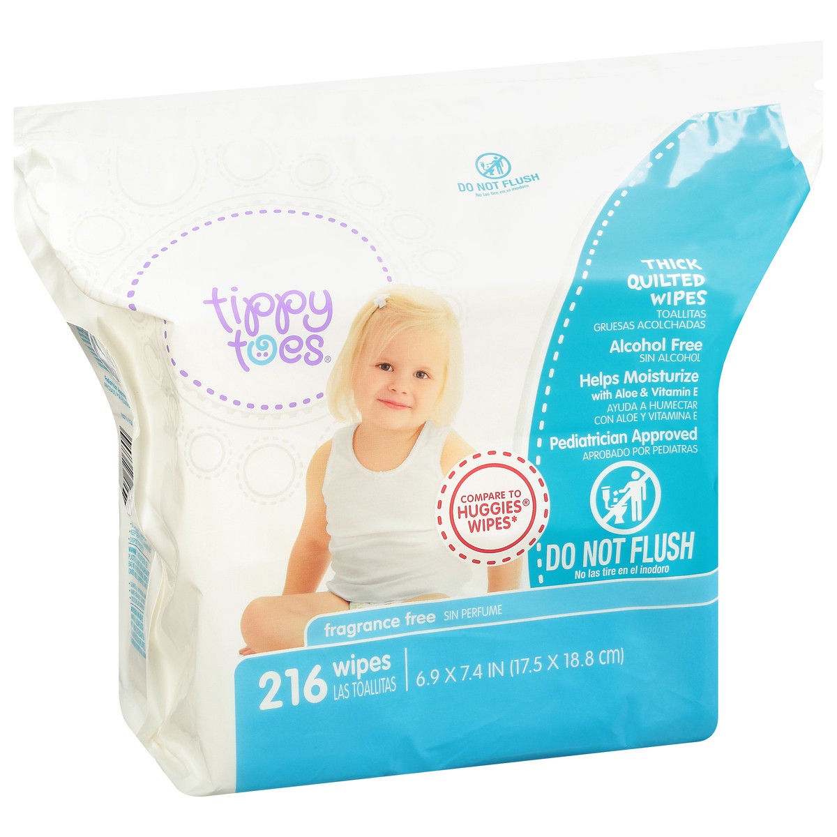 slide 2 of 10, Tippy Toes Top Care Fragrance Free Baby Soft Wipes, 216 ct