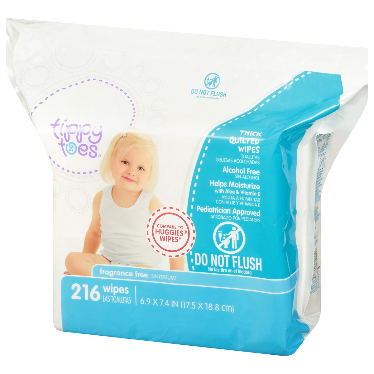 slide 3 of 10, Tippy Toes Top Care Fragrance Free Baby Soft Wipes, 216 ct