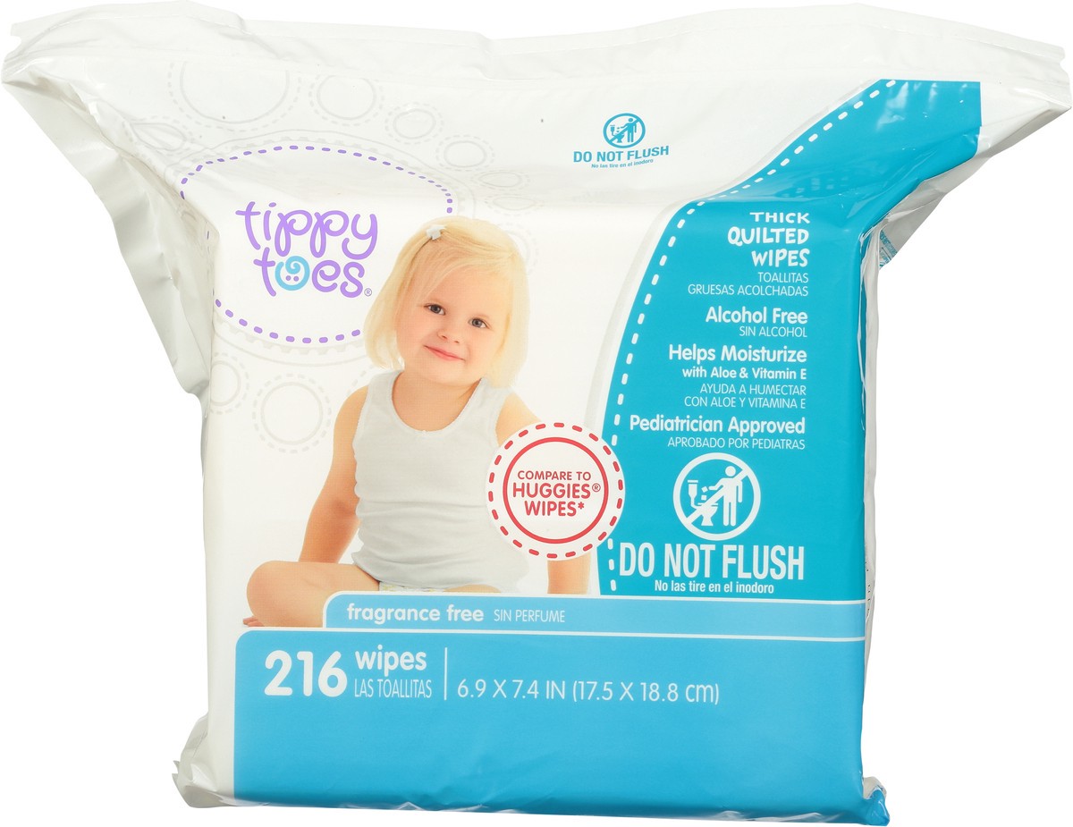 slide 8 of 10, Tippy Toes Top Care Fragrance Free Baby Soft Wipes, 216 ct