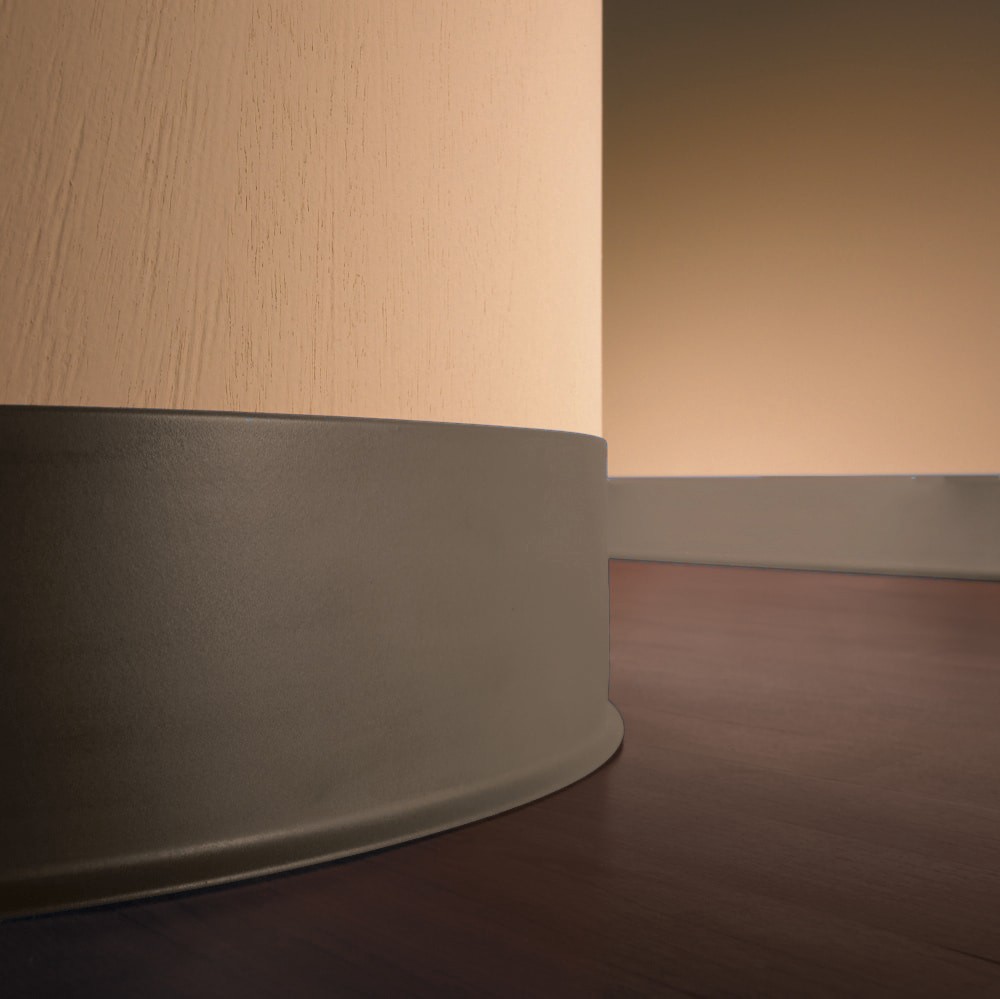 slide 4 of 5, Flexco Chocolate 1/8-in T x 4-in W x 48-in L Prefinished Thermoplastic rubber Wall Base Floor Moulding Trim, 1 ct