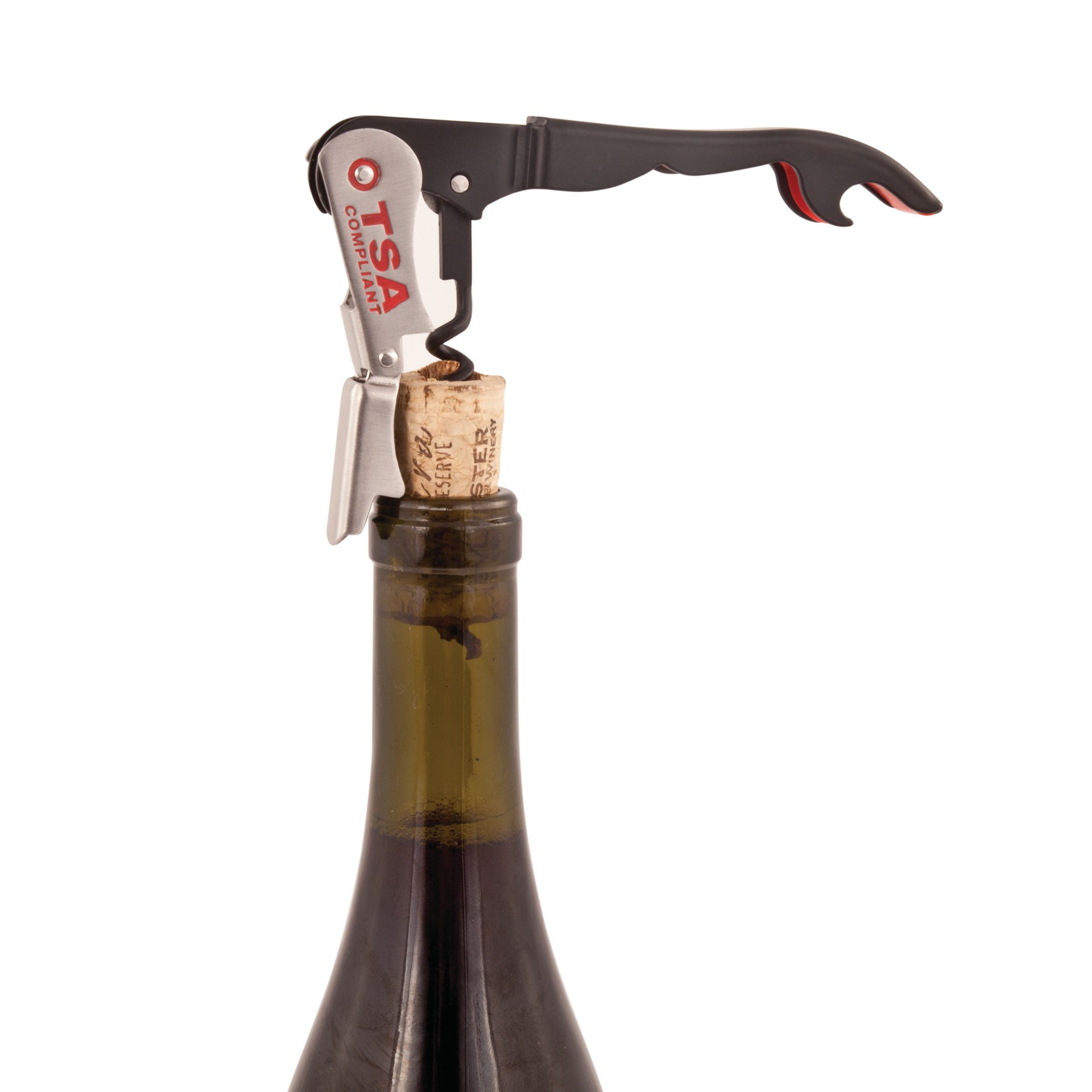 slide 5 of 5, Top Flight True Jetsetter Black Double-hinged Tsa Compliant Corkscrew - EA, 1 ct