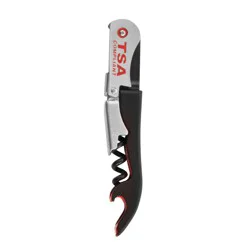 Top Flight True Jetsetter Black Double-Hinged TSA Compliant Corkscrew