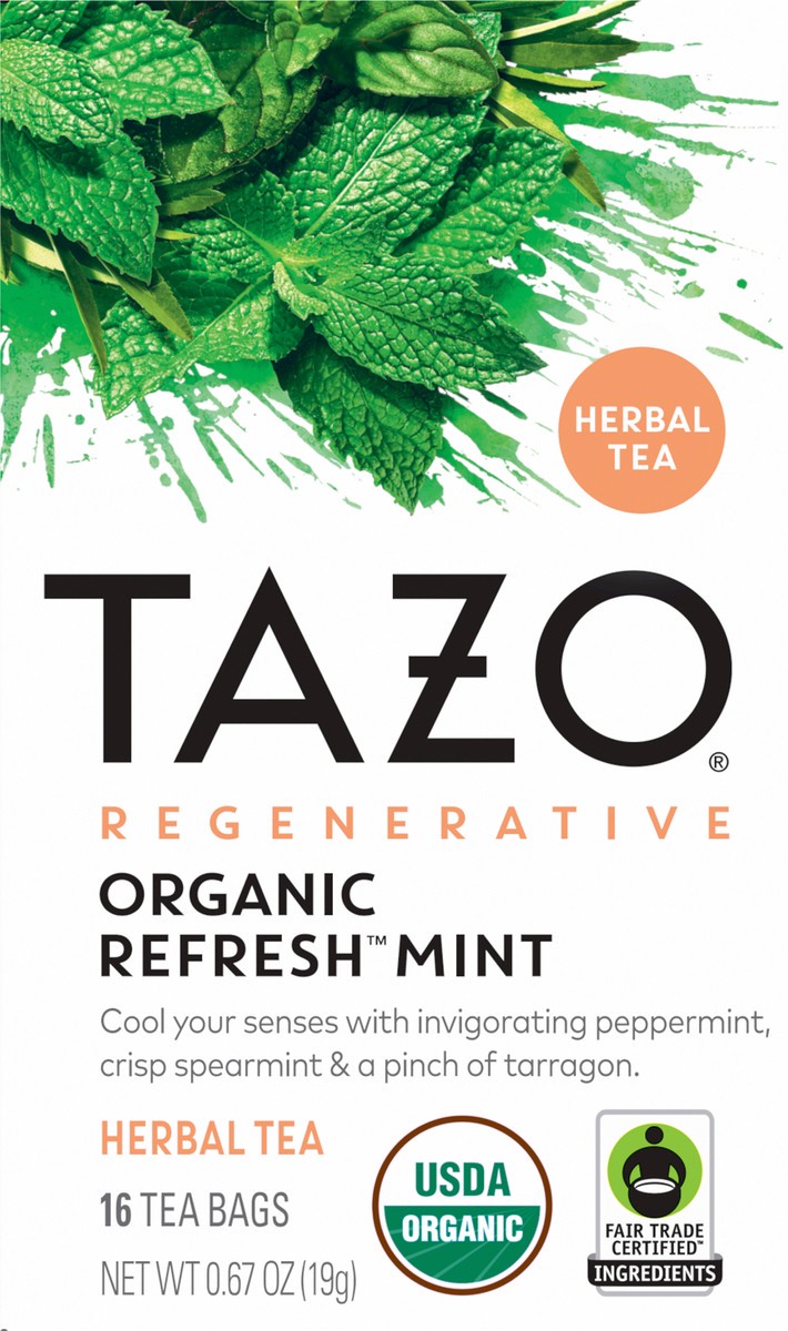 slide 2 of 2, TAZO Regenerative: Organic REFRESH™ Mint Herbal Tea Bags, 16ct Box, 16 ct