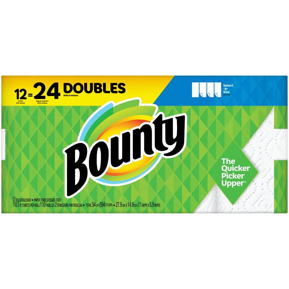 slide 2 of 4, Bounty 2-Ply Sheets White Paper Towels 12 ea, 12 ct