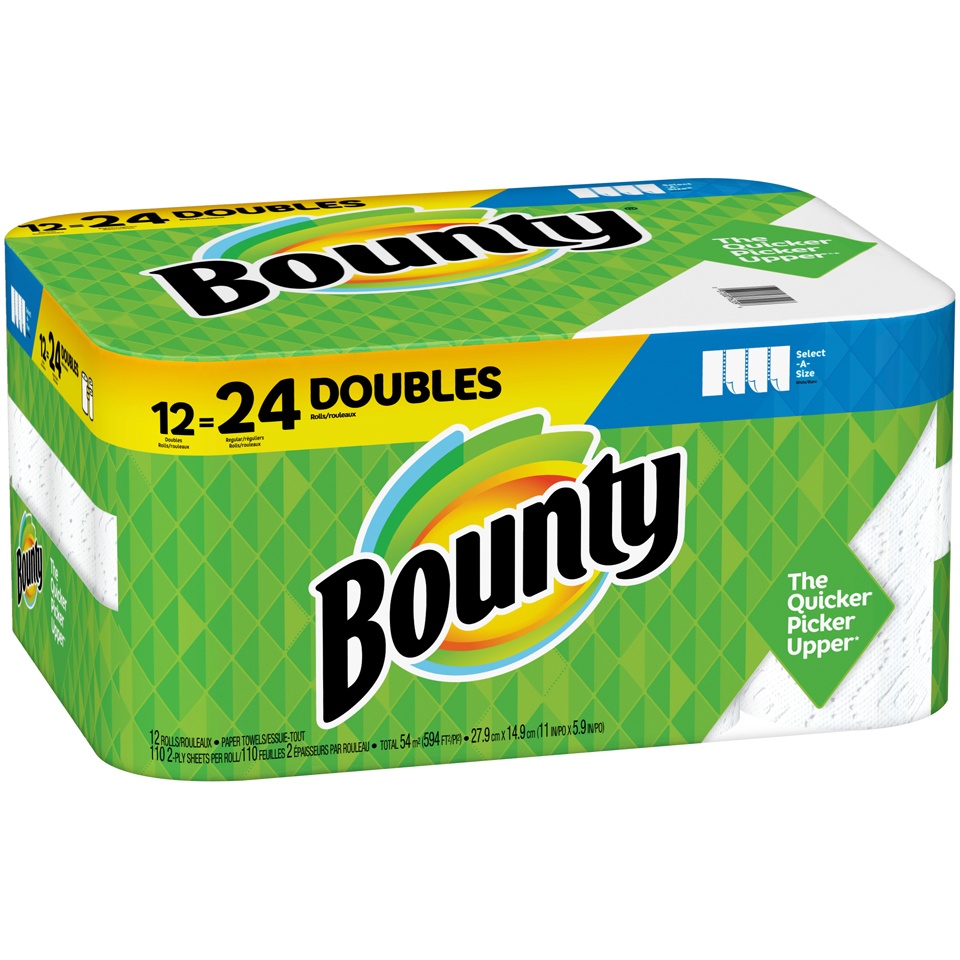 slide 3 of 4, Bounty 2-Ply Sheets White Paper Towels 12 ea, 12 ct