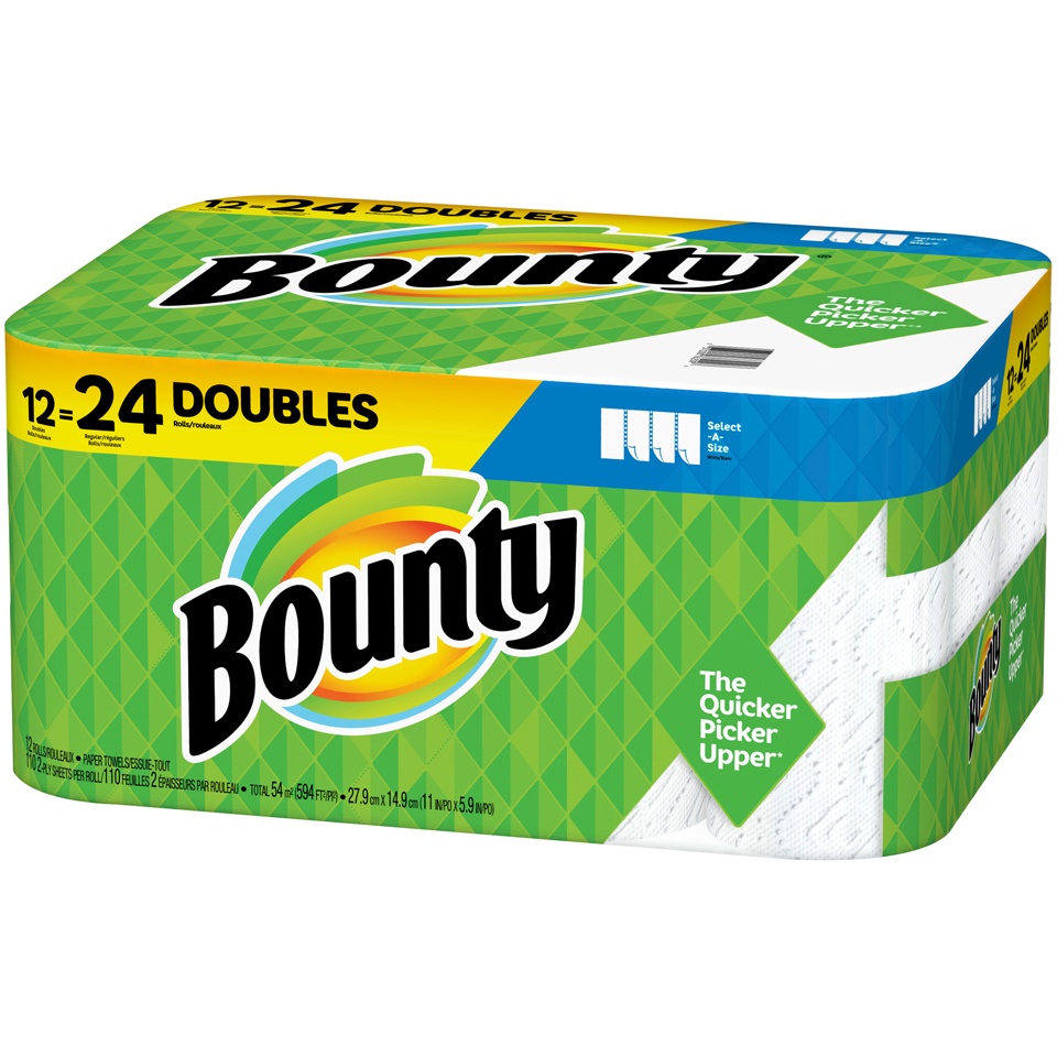 slide 4 of 4, Bounty 2-Ply Sheets White Paper Towels 12 ea, 12 ct