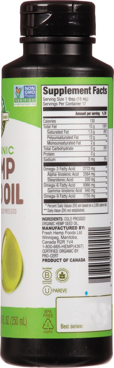 slide 7 of 9, Manitoba Harvest Hemp Seed Oil Og2, 8.4 fl oz