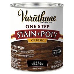 Rust-Oleum Varathane One Step Stain and Poly Oil Based - Quart, Dark Walnut