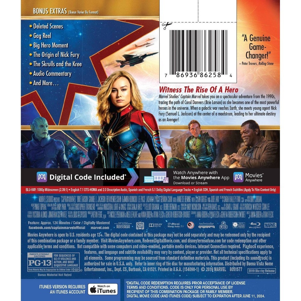 slide 2 of 2, Marvel Captain Marvel Blu-Ray, 1 ct