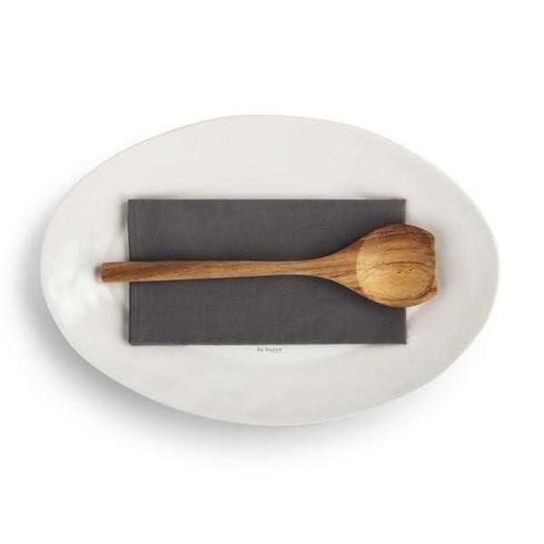 slide 1 of 1, DEMDACO Be Happy Platter With Spoon & Napkin - Stamped, 1 ct
