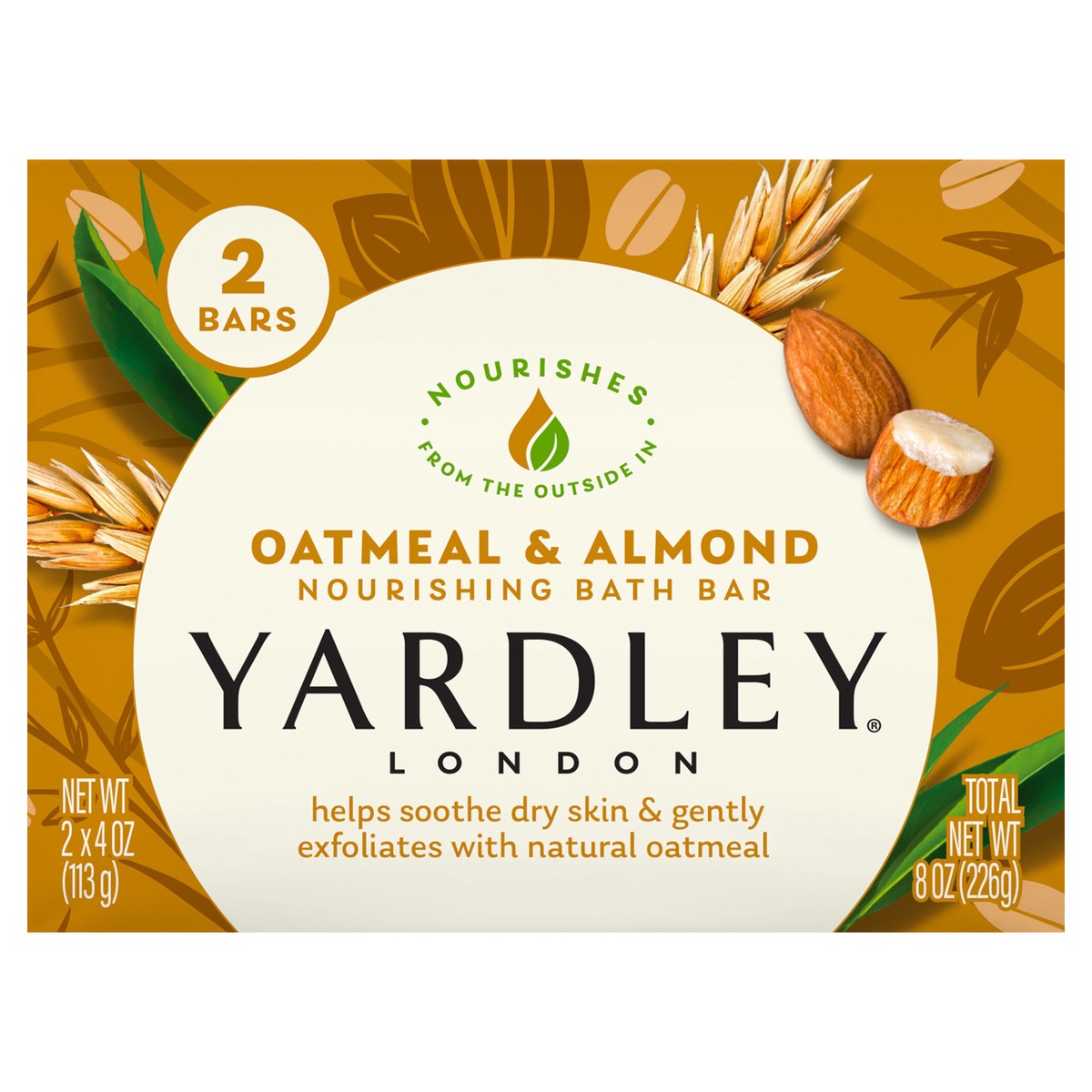 slide 1 of 3, Yardley London Nourishing Oatmeal & Almond Bath Bar 2 - 4 oz Bars, 2 ct; 4.25 oz