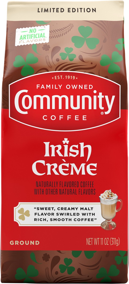slide 9 of 11, Community Coffee Irish Cream Medium Roast Ground 11 oz Gable Top, 11 oz