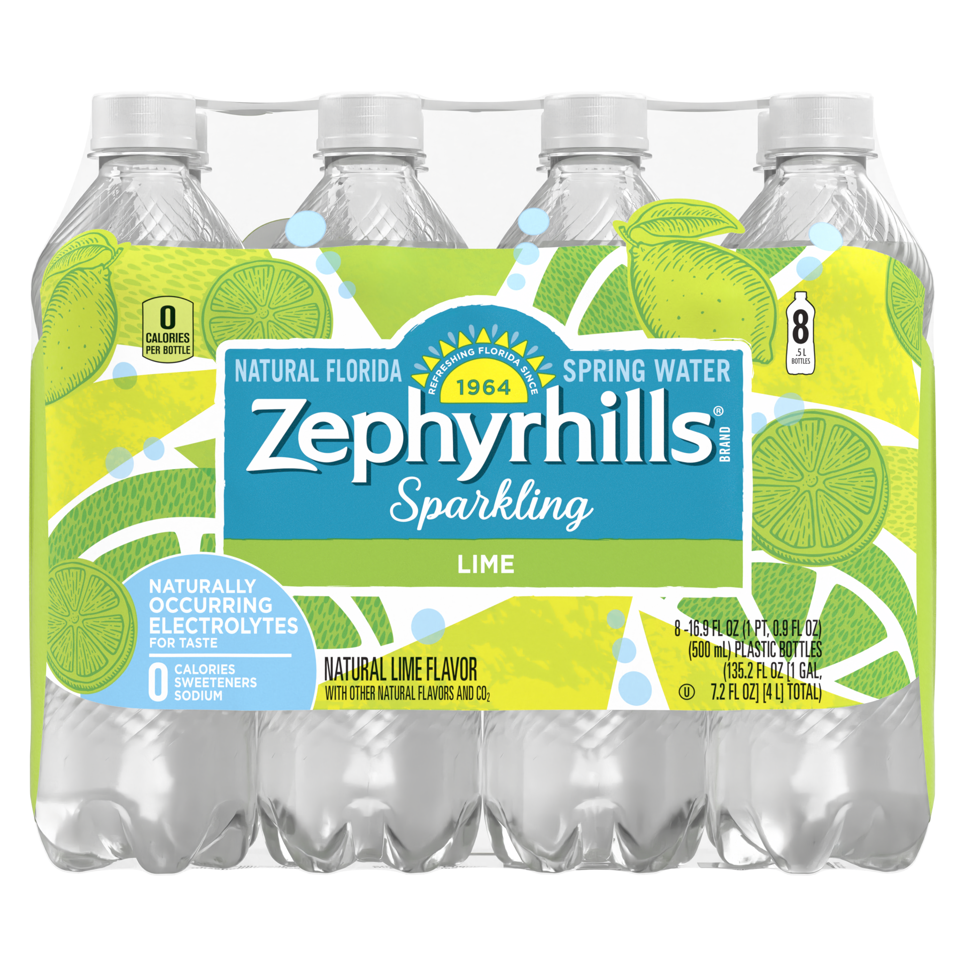 slide 1 of 5, Zephyrhills Sparkling Water, Zesty Lime- 16.9 fl oz, 16.9 fl oz