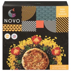 Novo Wild Caught Baja Mahi Burger Patties - 4 ct Frozen