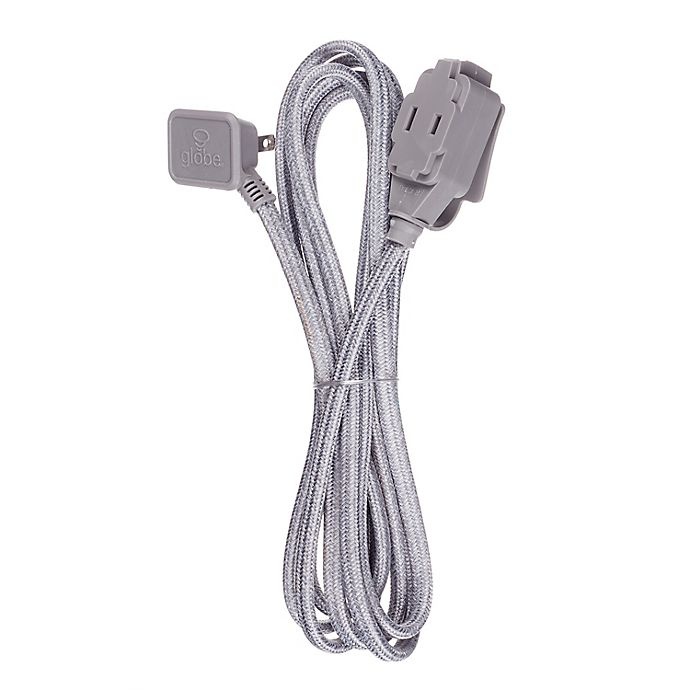 slide 1 of 2, Globe Electric Designer Series 3-Outlet Extension Cord - Charcoal and Light Grey, 9 ft