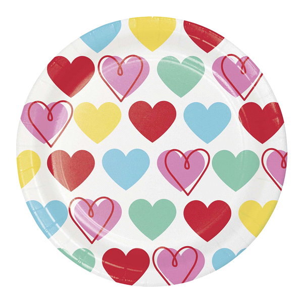slide 1 of 1, Creative Converting Colorful Hearts Lunch Napkin, 1 ct