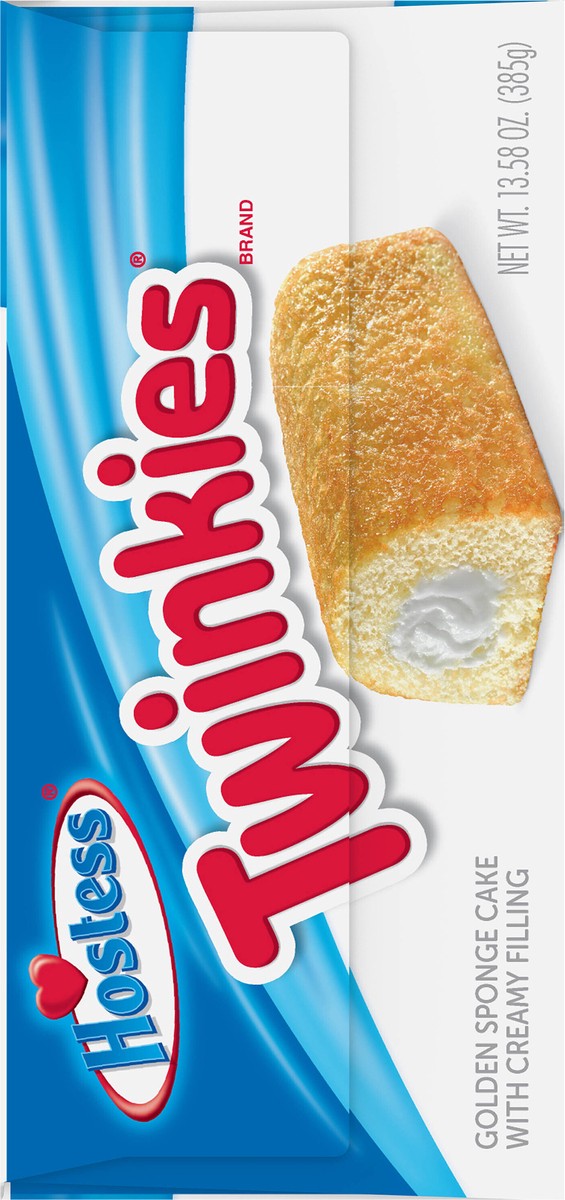 slide 8 of 9, HOSTESS TWINKIES, Creamy Golden Sponge Cake, Individually Wrapped, 10 Count 13.58 oz, 10 ct