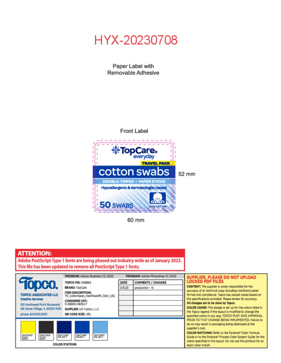 slide 13 of 13, TopCare Everyday Cotton Swabs Travel Pack 50 ea, 50 ct