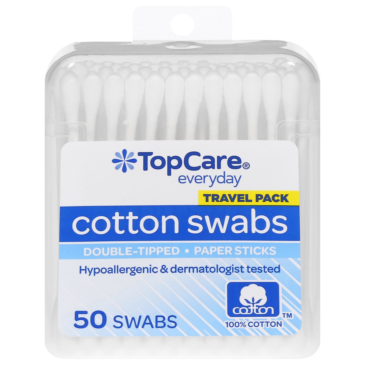 slide 6 of 13, TopCare Everyday Cotton Swabs Travel Pack 50 ea, 50 ct