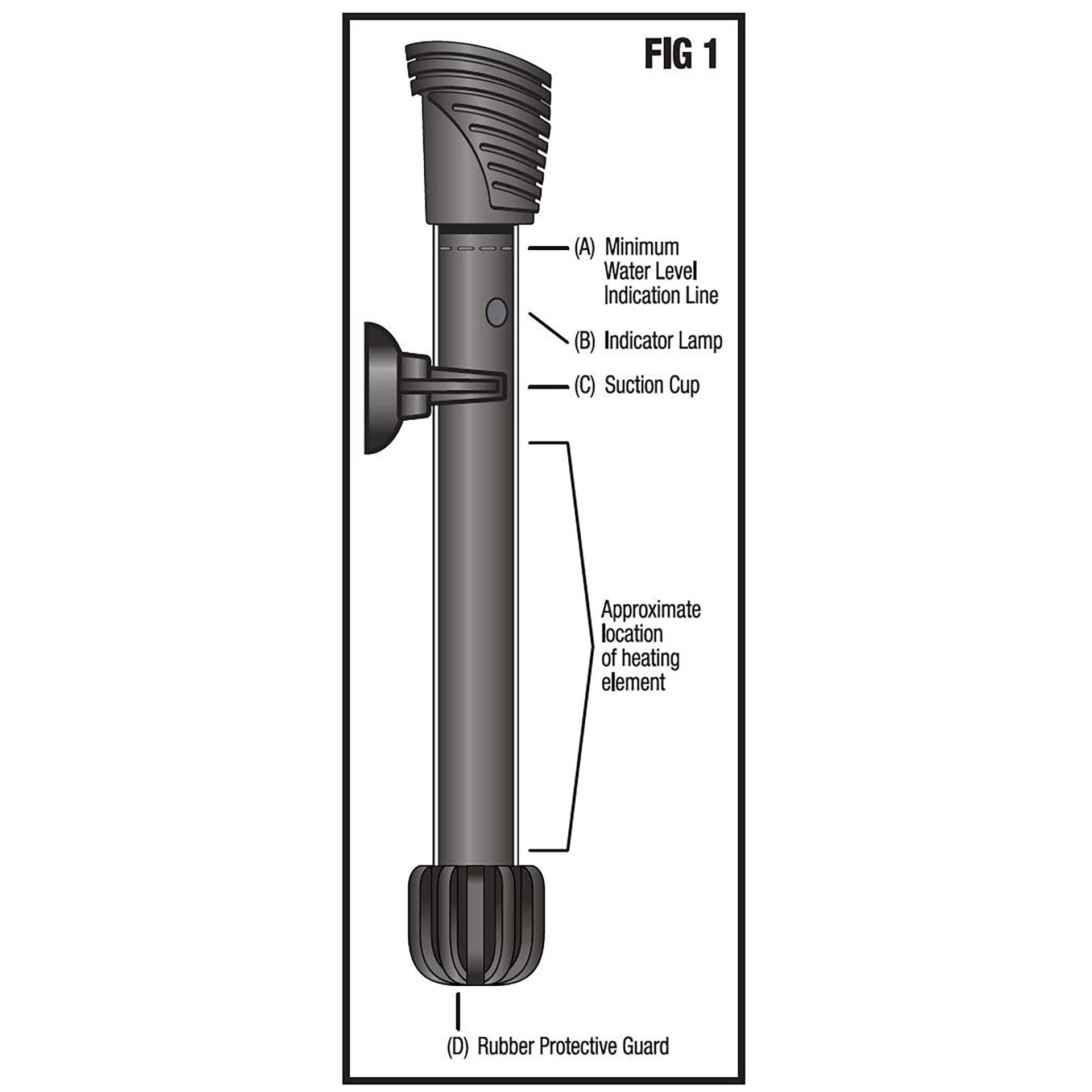 slide 3 of 10, Aqueon Preset Aquarium Heater Black, 100 Watts, Up to 30 Gallons, 1 ct