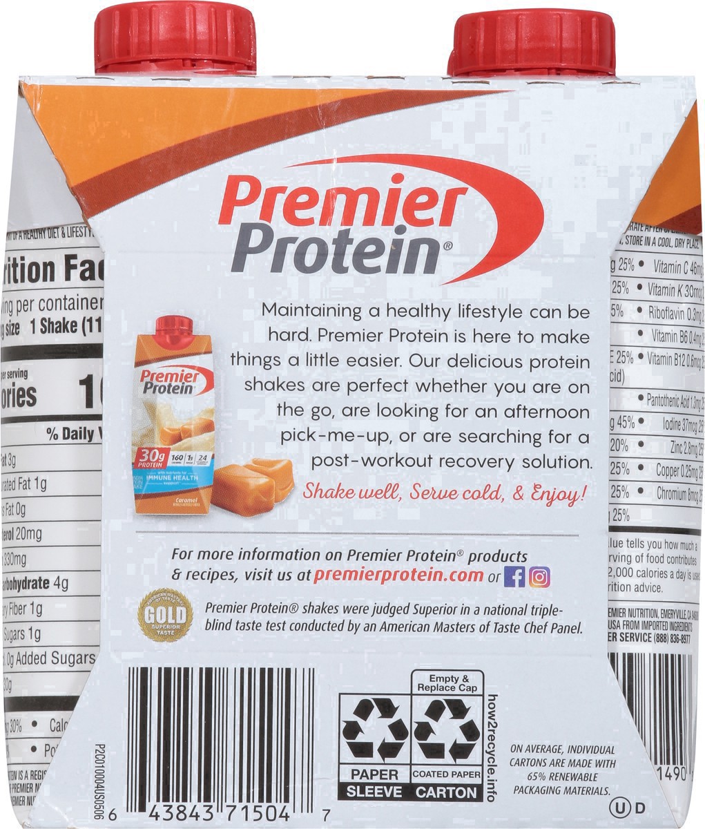 slide 25 of 61, Premier Protein Caramel Shakes, 4 ct; 11 fl oz