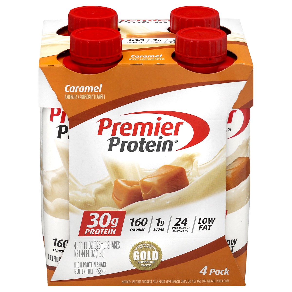 slide 1 of 61, Premier Protein Caramel Shakes, 4 ct; 11 fl oz