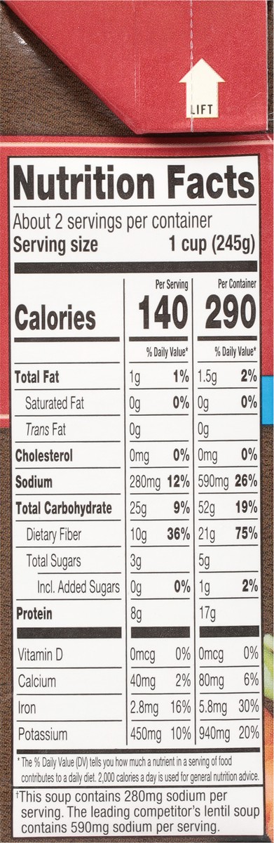 slide 4 of 12, Dr. McDougall's Lower Sodium Lentil Soup 18.0 oz, 18 oz