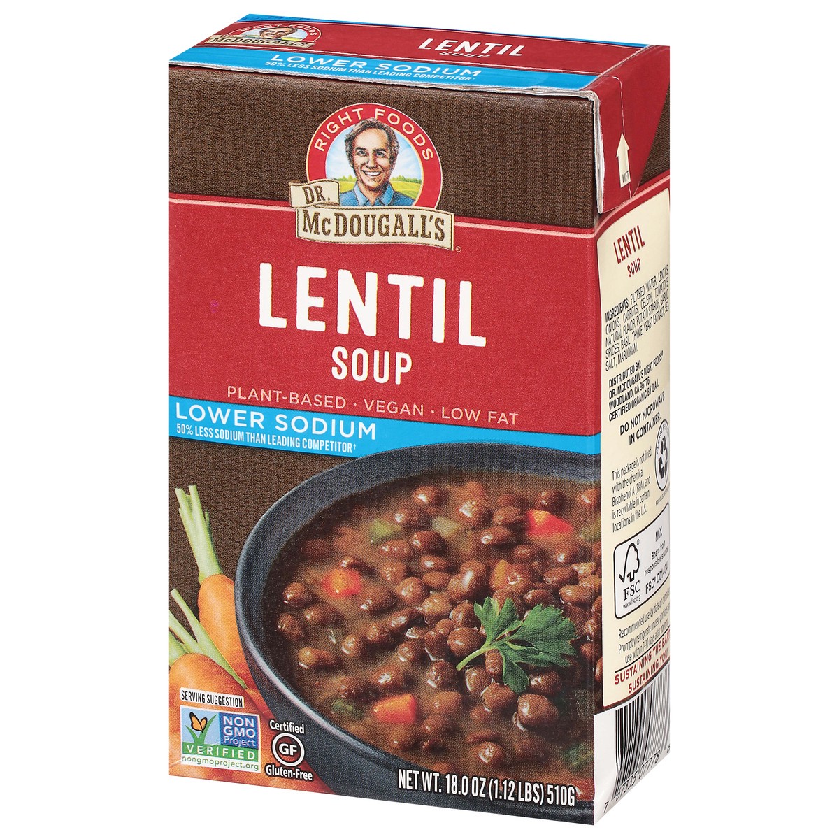 slide 8 of 12, Dr. McDougall's Lower Sodium Lentil Soup 18.0 oz, 18 oz