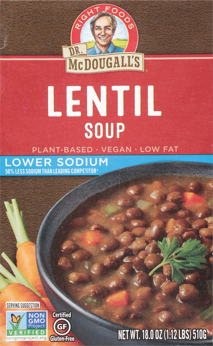 slide 11 of 12, Dr. McDougall's Lower Sodium Lentil Soup 18.0 oz, 18 oz