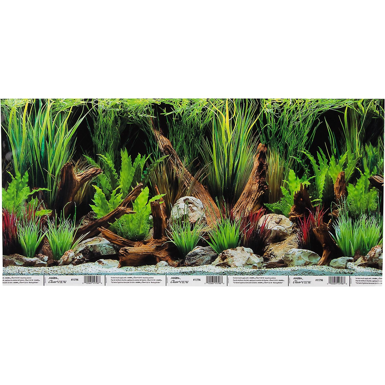 slide 1 of 1, Hagen Marina Reversible Aquarium Background in Planted Oasis/Slate Wall, 1 ct