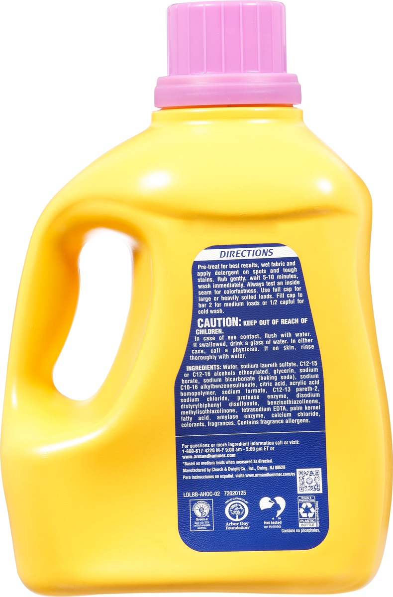 slide 4 of 9, ARM & HAMMER Liquid Plus Oxi Clean Stain Fighters Odor Blasters Fresh Burst Laundry Detergent, 122.5 fl oz