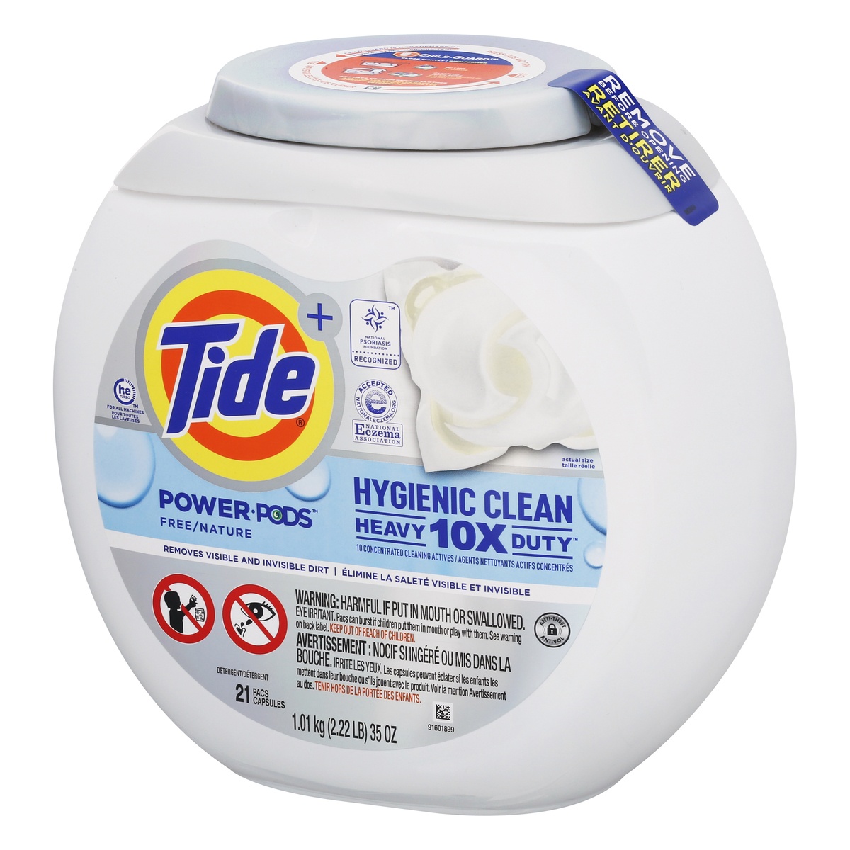 slide 3 of 9, Tide Hygienic Clean Unscented Heavy Duty Power PODS Laundry Detergent - 21ct/35oz, 21 ct