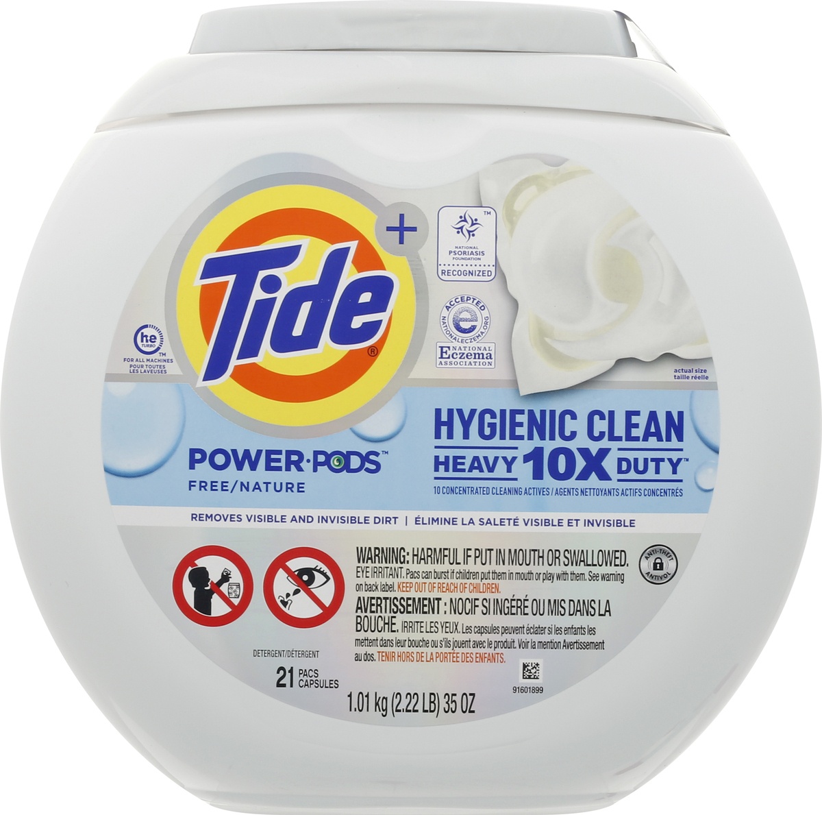 slide 6 of 9, Tide Hygienic Clean Unscented Heavy Duty Power PODS Laundry Detergent - 21ct/35oz, 21 ct