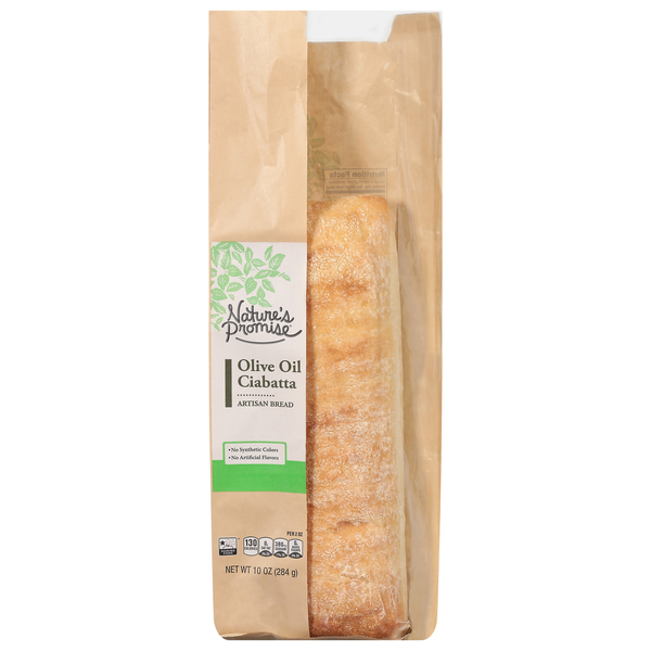 slide 1 of 1, Nature's Promise Olive Oil Ciabatta Artisan Bread, 10 oz
