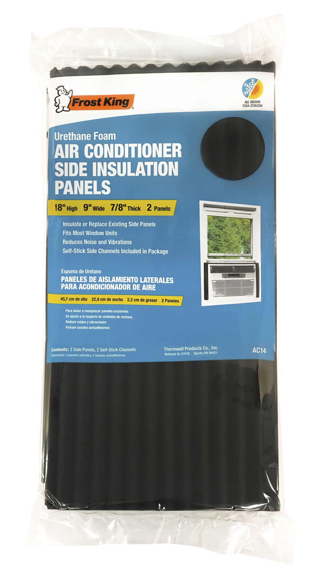 slide 2 of 5, Frost King 9-in W x 18-in H Window Air Conditioners Side Panel, 1 ct