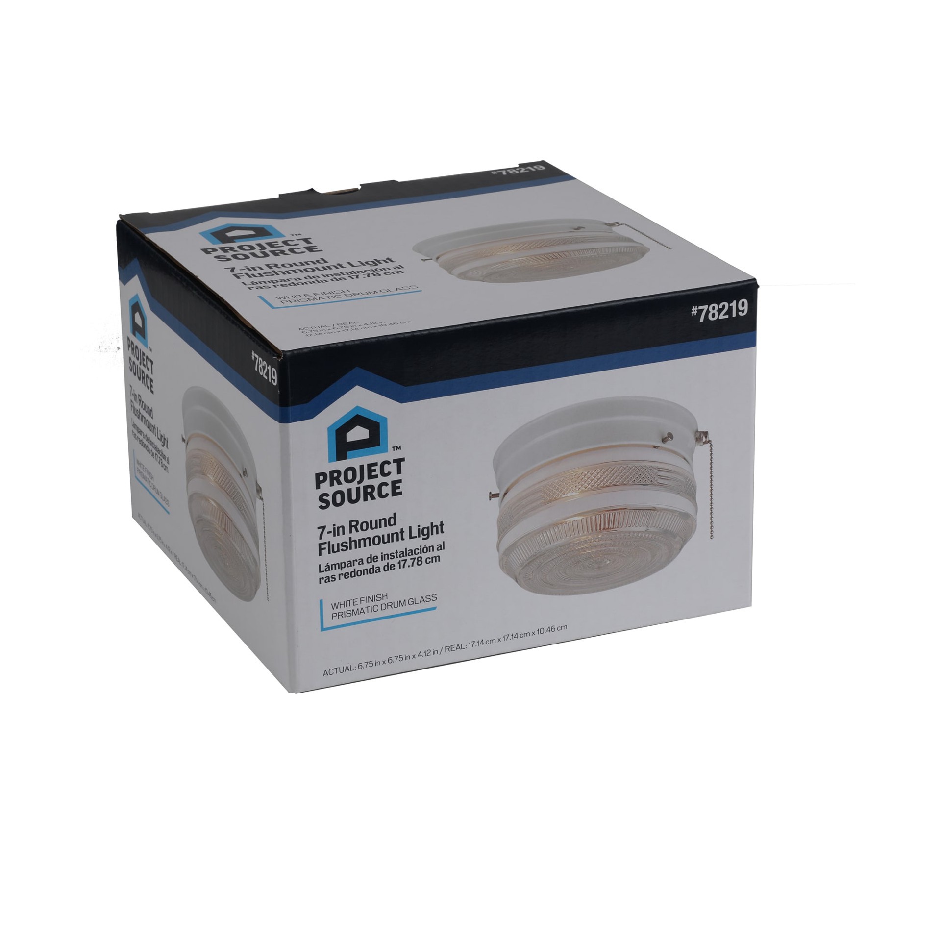 slide 5 of 6, Project Source 1 -Light 6.75-in Satin White Flush Mount Light, 1 ct