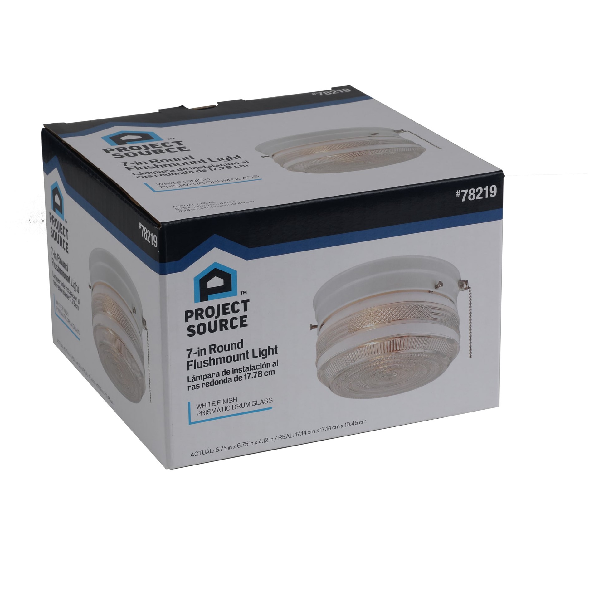 slide 6 of 6, Project Source 1 -Light 6.75-in Satin White Flush Mount Light, 1 ct