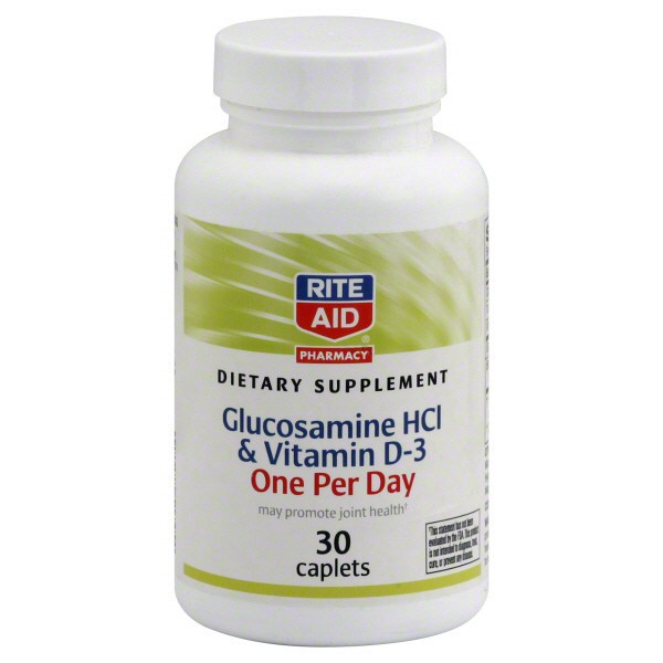 slide 1 of 2, Rite Aid Glucosamine HCI & Vitamin D-3 Caplets, 30 ct