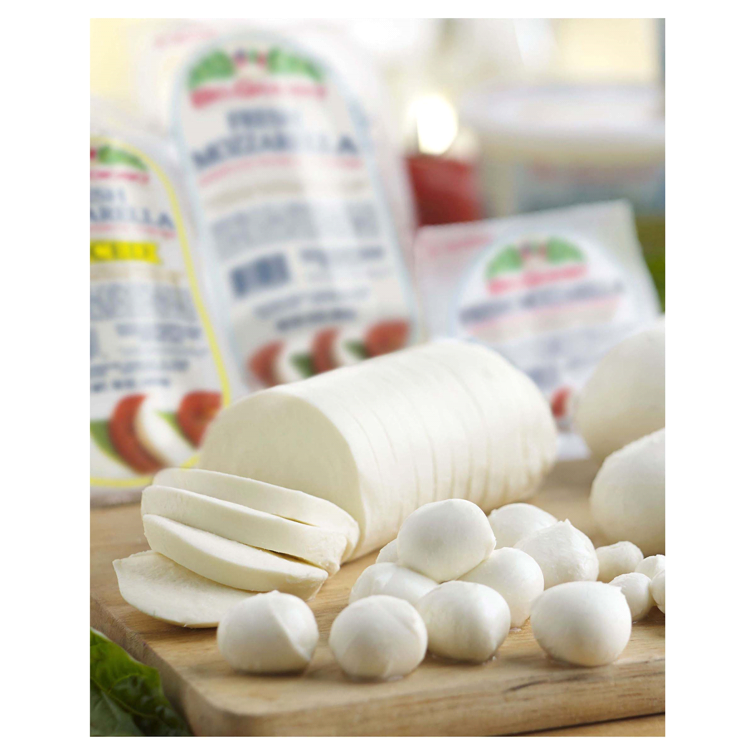 slide 2 of 2, Cheese Mozzarella Fresh Log Sliced Vac, 16 oz