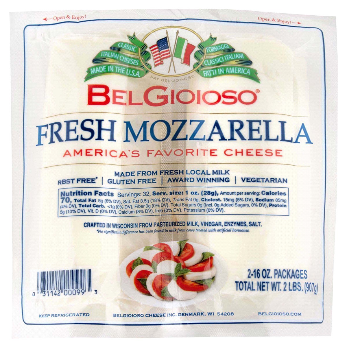 slide 1 of 9, Belgioioso Fresh Mozzarella Log 2 Pack, 2 16 oz. packages, 2 ct; 16 oz