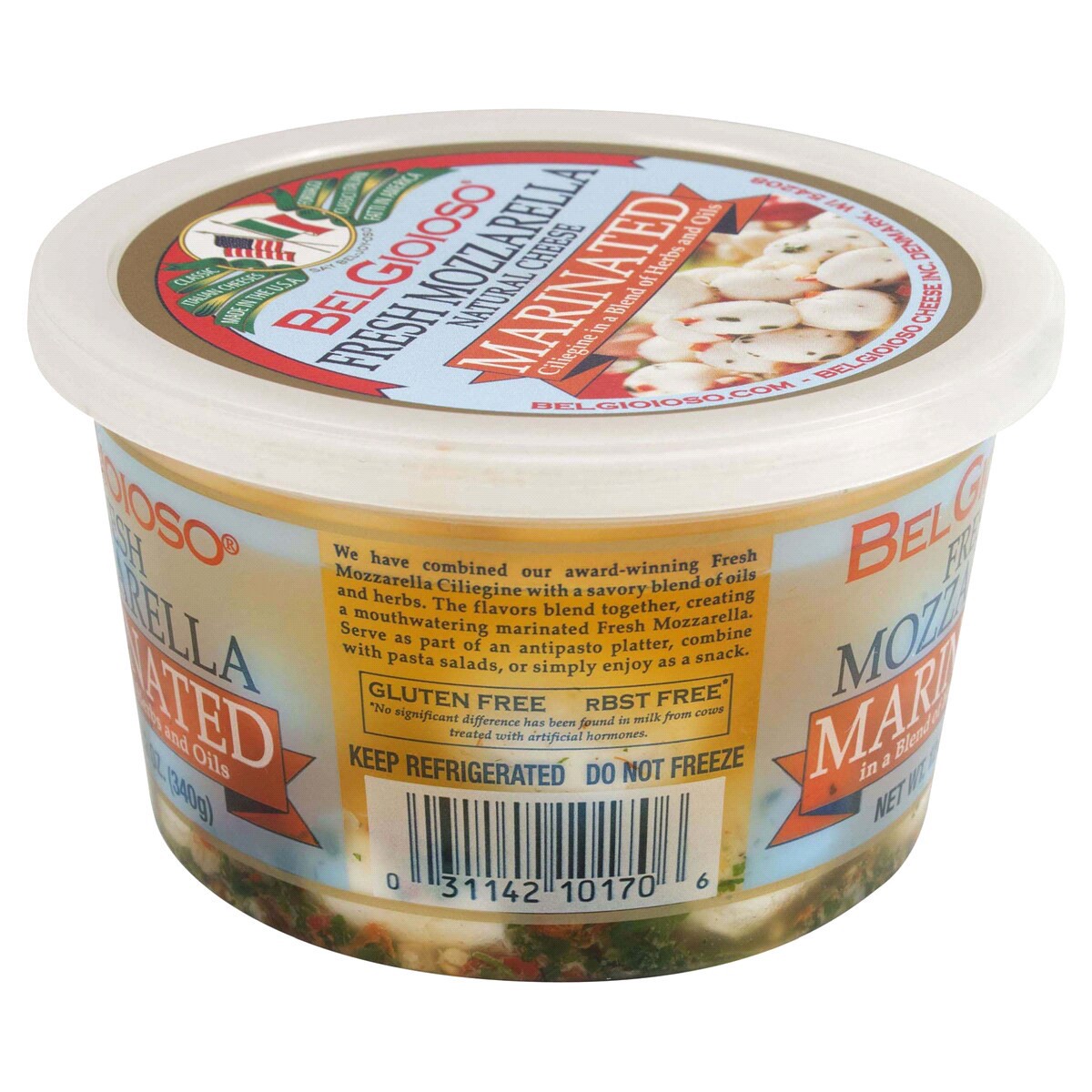slide 4 of 6, BelGioioso Marinated Fresh Mozzarella Chili Peppers & Garlic Natural Cheese 12 oz, 12 oz