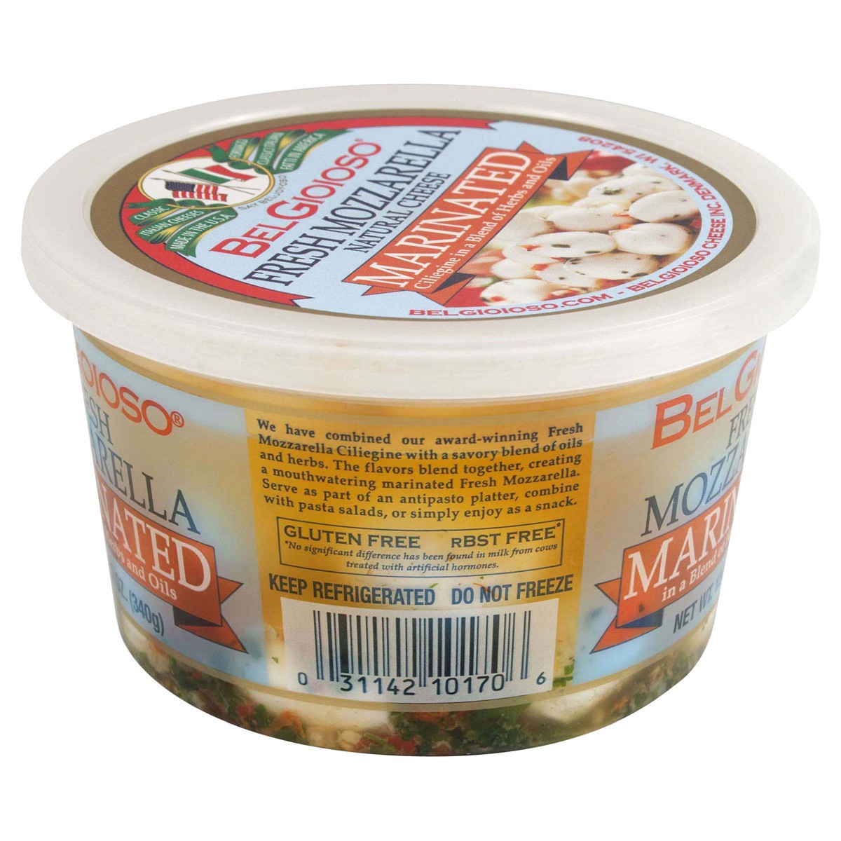slide 4 of 6, BelGioioso Marinated Fresh Mozzarella Chili Peppers & Garlic Natural Cheese 12 oz, 12 oz