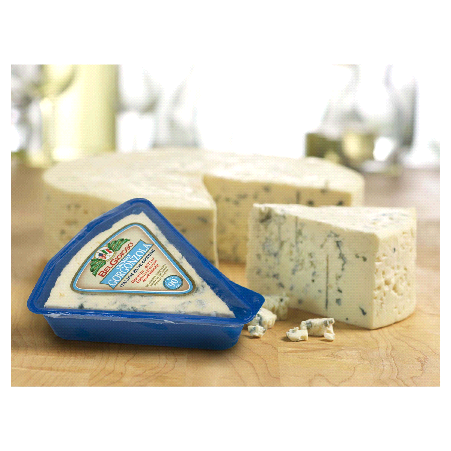 slide 2 of 3, BelGioioso Cheese, Italian Blue, Crumbly Gorgonzola, 8 oz