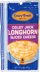 Dairy Fresh Colby Jack Longhorn Sliced Cheese, 8 Slices