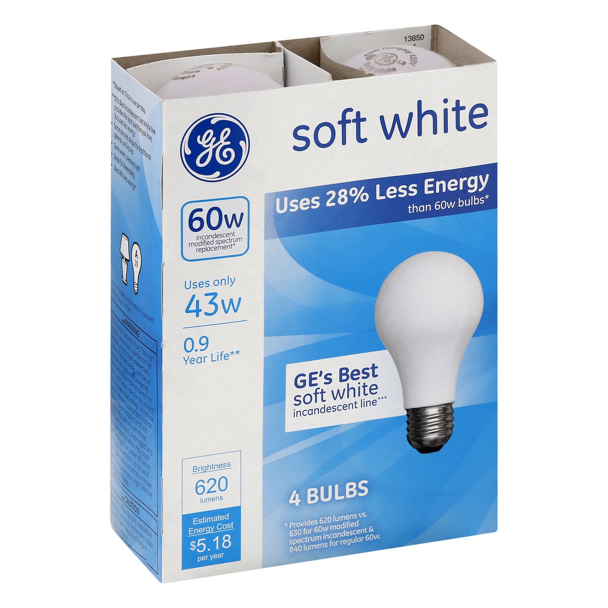 slide 3 of 11, GE 43 watt Halogen Soft White Light Bulbs, 4 ct