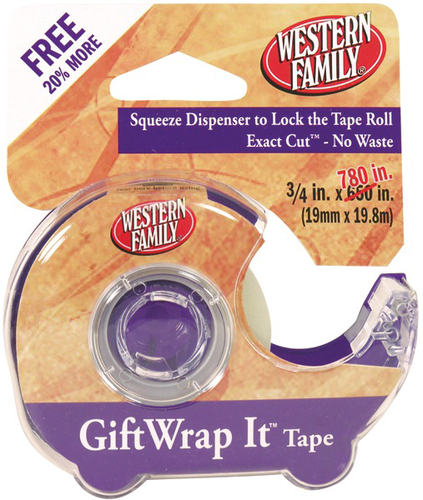 slide 1 of 1, Western Family Gift Wrap It Tape 3/4 Inch, 780 in